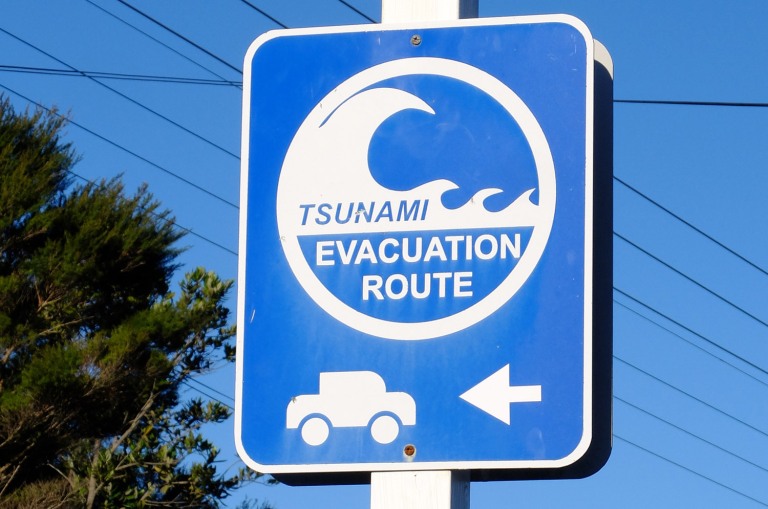 tsunami evacuation zone