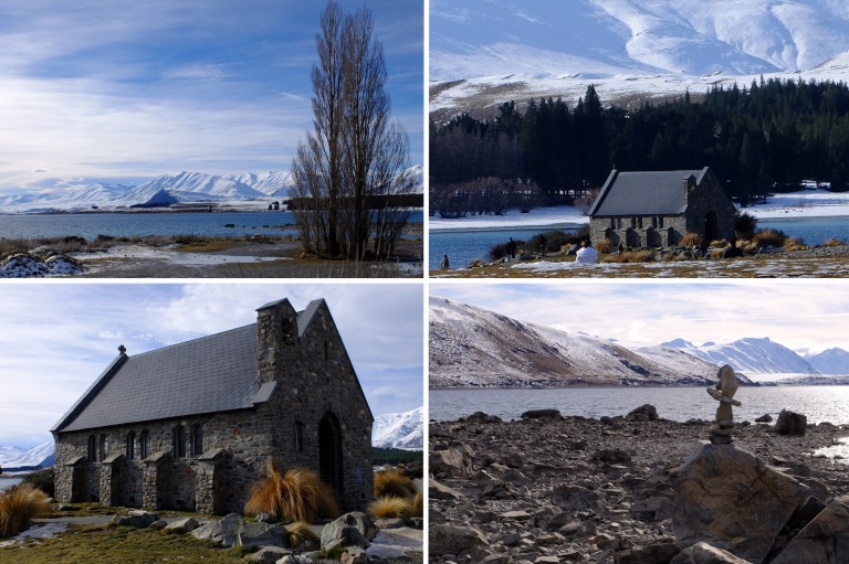 lake tekapo église hiver